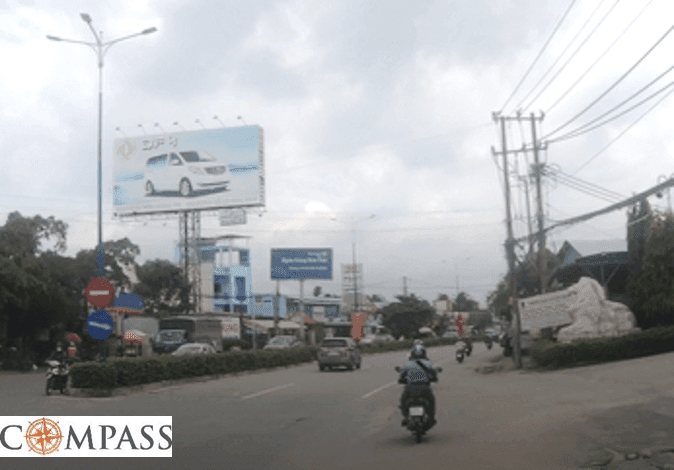 [Compass khảo sát] QL13 B33. Trụ cửa hàng xăng dầu Minh Phụng
