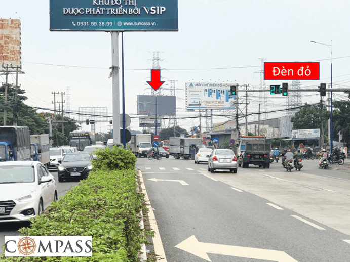 [Compass khảo sát] QL13 B50. Trụ gần ngã tư cầu Ông Bố